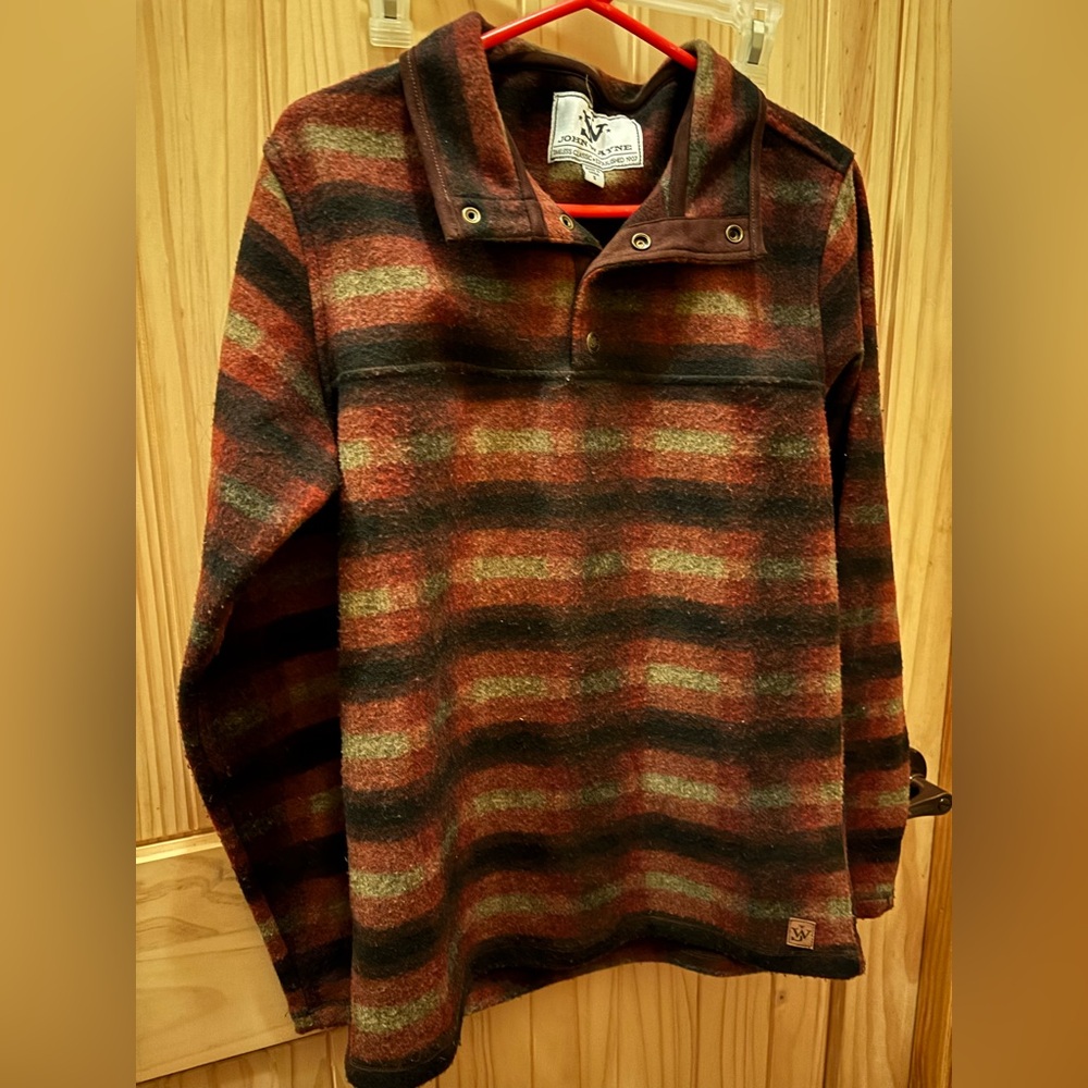 John Wayne 1/4 snap pull over flannel type long sleeve shirt/jacket size small